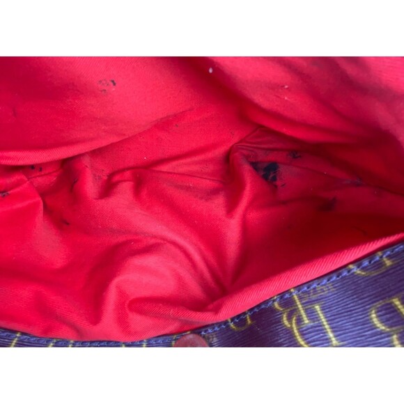 VTG Dooney Bourke Purple Monogram East West Collins Zipper Hobo Handbag J1611778 - Picture 13 of 16